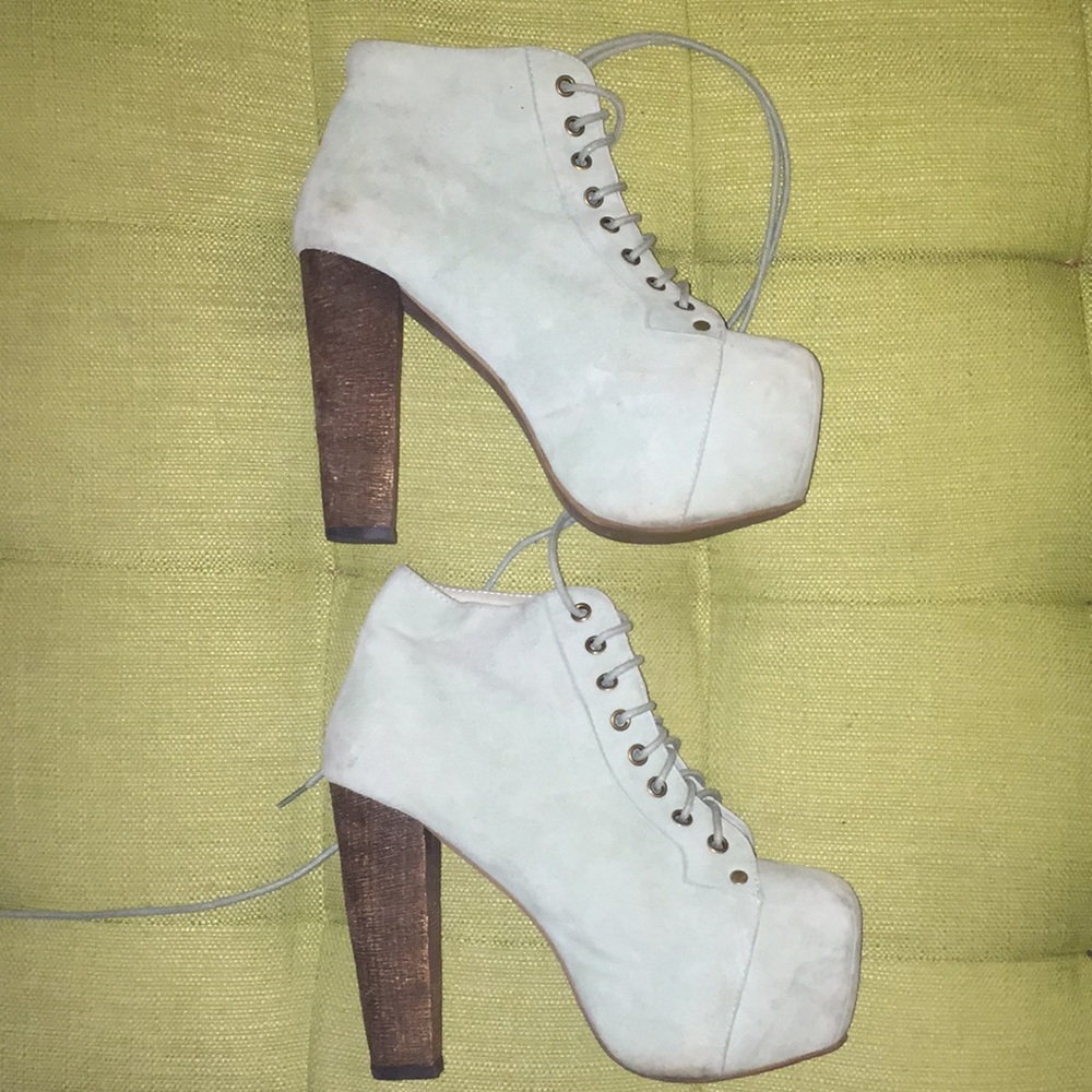 Jeffrey Campbell sea foam green suede Lita